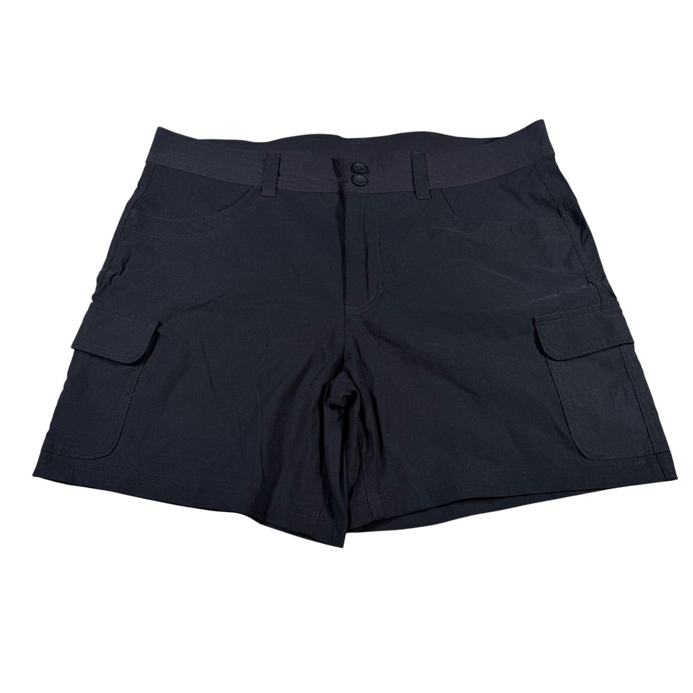 Eddie Bauer Summer Trail Shorts Women 14(FITS 36x5.5) Black Cargo Hiking Outdoor